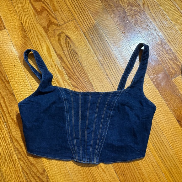 Banana Republic Tops - Banana Republic Dark Denim Crop Top